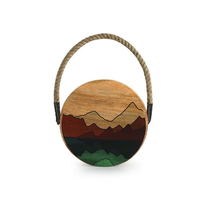 'Mountain Valley' Wall Décor Hanging (Mango Wood, Handcrafted, 7.7 Inch)
