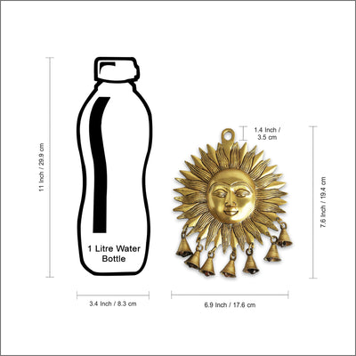 'Sun Lord' Wall Décor Brass Wall Hanging (Hand-Etched, 9 Inches, 1.06 Kg)