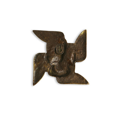 'Swastik-Ganesha' Wall Décor Brass Wall Hanging (Hand-Etched, 6.7 Inches, 1.04 Kg)