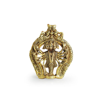 'Panchmukhi Hanuman' Wall Décor Brass Wall Hanging (Hand-Etched, 4.7 Inches, 0.28 Kg)