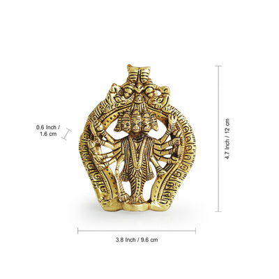 'Panchmukhi Hanuman' Wall Décor Brass Wall Hanging (Hand-Etched, 4.7 Inches, 0.28 Kg)
