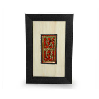 Dhokra Tribal Pair' Handcrafted Wall Décor Hanging In MDF Wood (15.0 Inch, Hand-Painted)