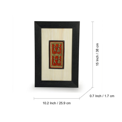 Dhokra Tribal Pair' Handcrafted Wall Décor Hanging In MDF Wood (15.0 Inch, Hand-Painted)