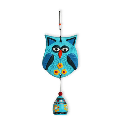 'Night Owl' Handmade Terracotta Decorative Wall Hanging (12.8 Inches, Hand-Painted)