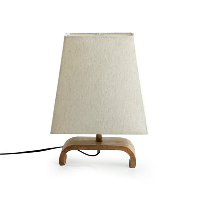 'Stacked Geometry' Decorative Wooden Table Lamp (13.1 Inches)
