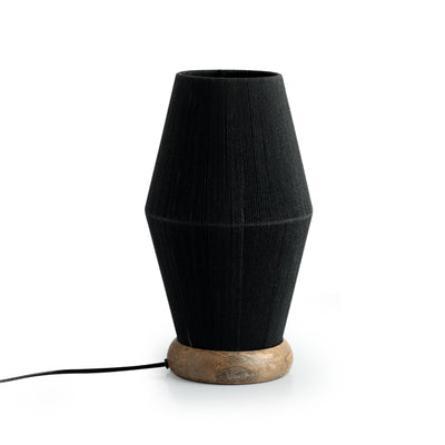 'Loom Weave' Decorative Wooden Table Lamp (13.8 Inches)