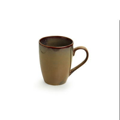 Ash Brown Ombré' Hand Glazed Coffee Mugs In Ceramic (Set Of 2 | 300 ML | Microwave Safe)