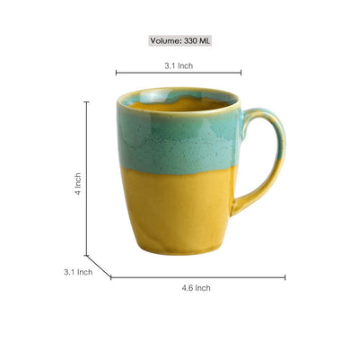River Rims' Studio Pottery Glazed Coffee Mug In Ceramic (330 ML | Microwave Safe)