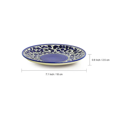 Badamwari Bagheecha-2' Hand-painted Ceramic Side/Quarter Plates (Set of 2 | Microwave Safe)