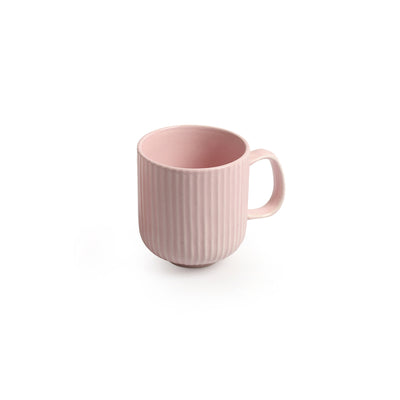 Coral Reef' Glazed Studio Pottery Ceramic Tea & Coffee Mugs (Set of 2, 300 ml, Pink)
