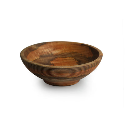 Spiral Carve' Handcrafted Serving Salad Bowl (9.8 Inches, 1200 ml, Mango Wood)
