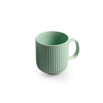 'Coral Reef' Glazed Studio Pottery Ceramic Tea & Coffee Mug (300 ml, Light Green)