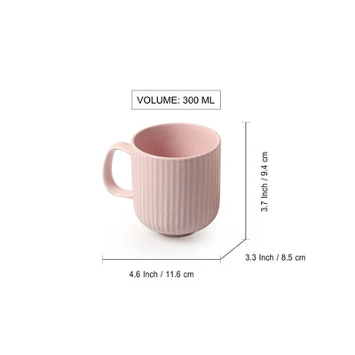 'Coral Reef' Glazed Studio Pottery Ceramic Tea & Coffee Mug (300 ml, Pink)