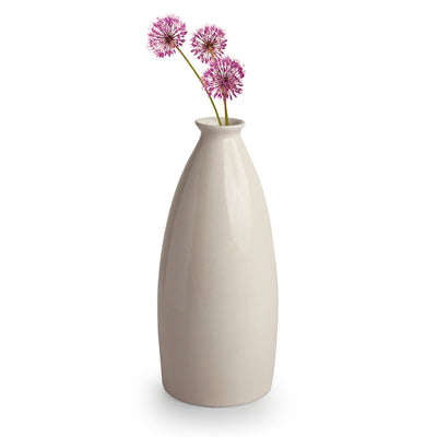 'Minimalistic Modern' Decorative Ceramic Vase (Handglazed Studio Pottery, 10.6 Inches)