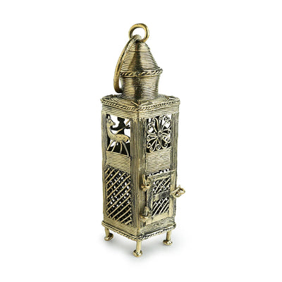 'Glowing Lantern' Handmade Brass Tea Light Holder In Dhokra Art