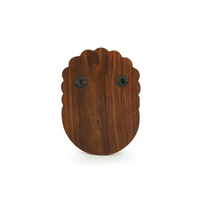 'The Dancing Peacock' Hand Carved Wall Tea Light Holder in Sheesham Wood