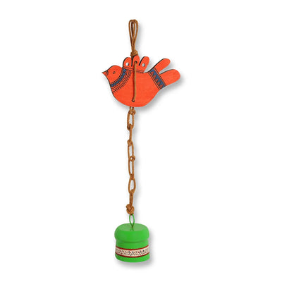 'Flappy Bird' Decorative Hanging Wind Chime (Wood & Metal, Hand-Painted)