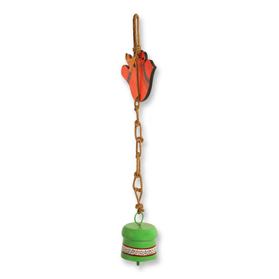 'Flappy Bird' Decorative Hanging Wind Chime (Wood & Metal, Hand-Painted)