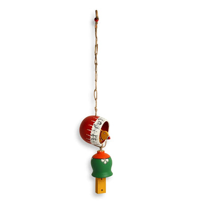 'Warli Bird Tales' Wood & Terracotta Decorative Hanging (Multicolored, Hand-Painted)