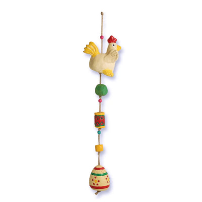 'Resting Hen' Terracotta Decorative Hanging (Multicolored, Hand-Painted)