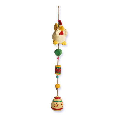 'Resting Hen' Terracotta Decorative Hanging (Multicolored, Hand-Painted)