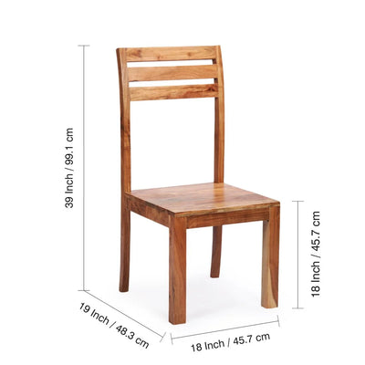 'Centaur' Handcrafted Dining Chair In Acacia Wood (Natural Finish)
