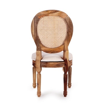 Grandeur' Handcrafted Cane Dining Chairs In Mango Wood (Set of 2 | Natural Finish)