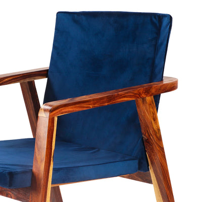 'Finesse' Handcrafted Arm Chair In Sheesham Wood (Natural Finish)