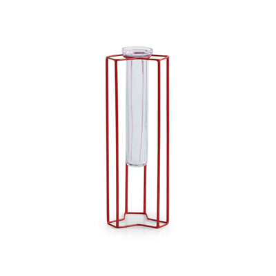 Modern Glass Garden' Test Tube Table Planter/Vase (10 Inch | Red)