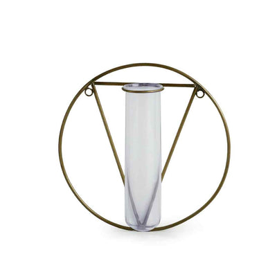 Modern Glass Garden' Test Tube Wall Planter/Vase (9 Inch | Golden)