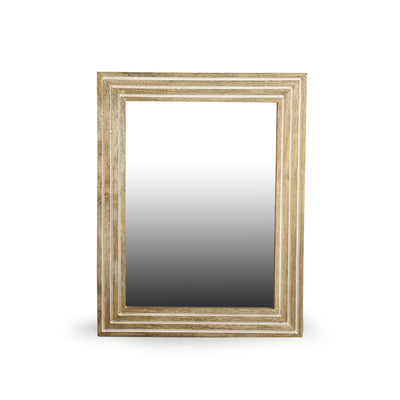 'Vintage Timber' Decorative Wall Mirror (15.2 Inches, Mango Wood)