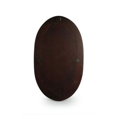 'Flattened Oval' Decorative Wall Mirror (22.0 Inches, Mango Wood)