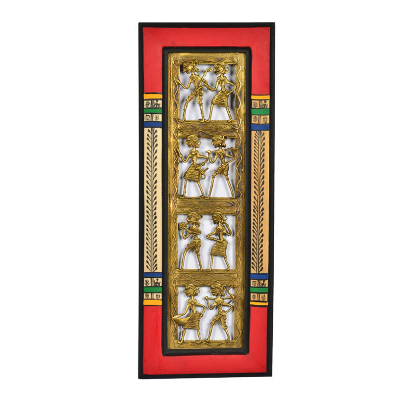 Dhokra Work And Warli Handpainted Vertical Wall Décor