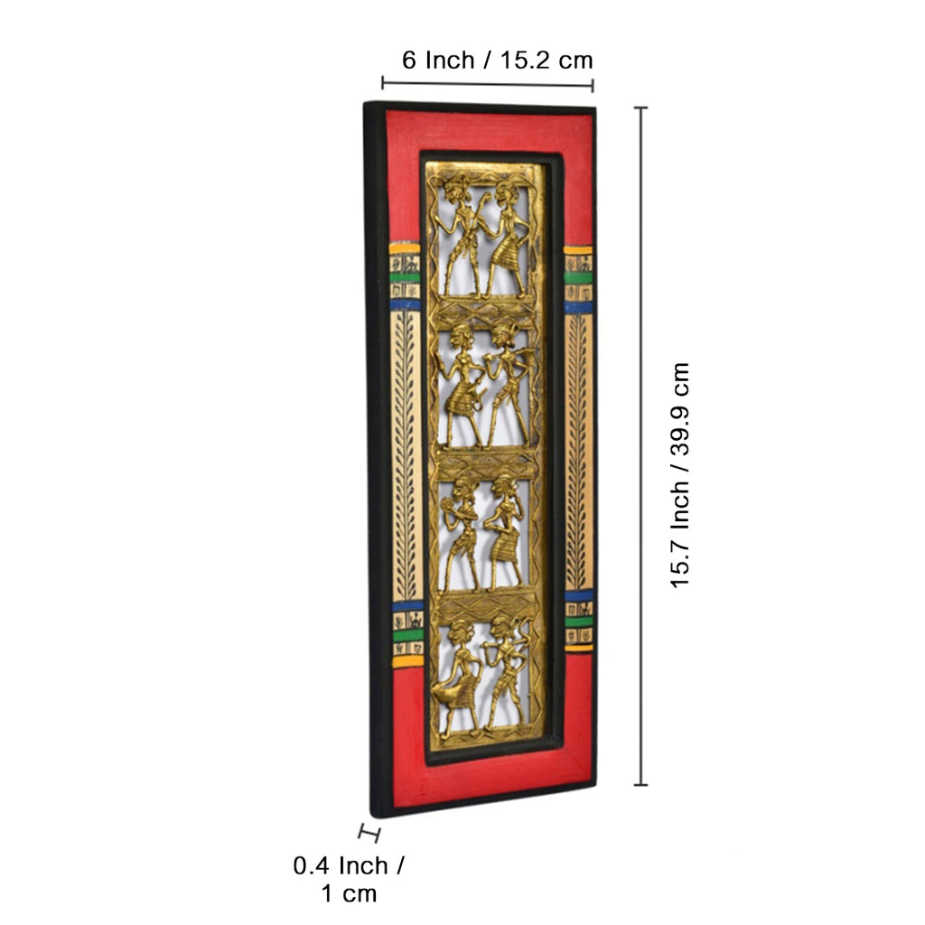 Dhokra Work & Warli Handpainted Vertical Wall Decor