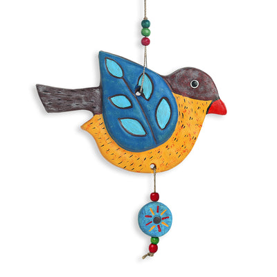 Feathered Birdies' Handmade & Hand-painted Garden Decorative Wall Hanging In Terracotta (Set of 2)
