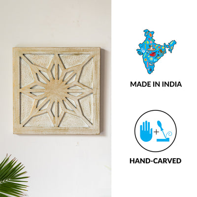'Blooming Wood' Handcrafted Wall Decor In Recycled Wood (12 Inch)