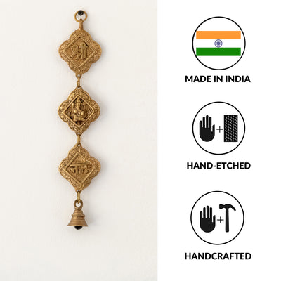 Shree Ganeshaye Namah' Wall Décor Brass Wall Hanging (Hand-Etched | 0.3Kg)