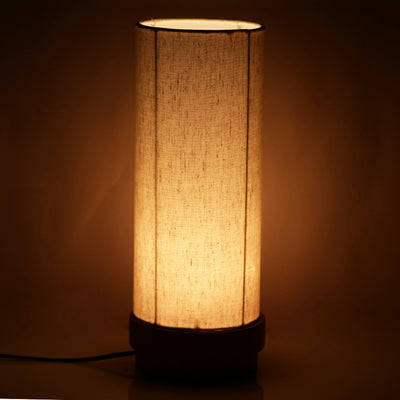 14 Inch Wooden Lamp Maroon