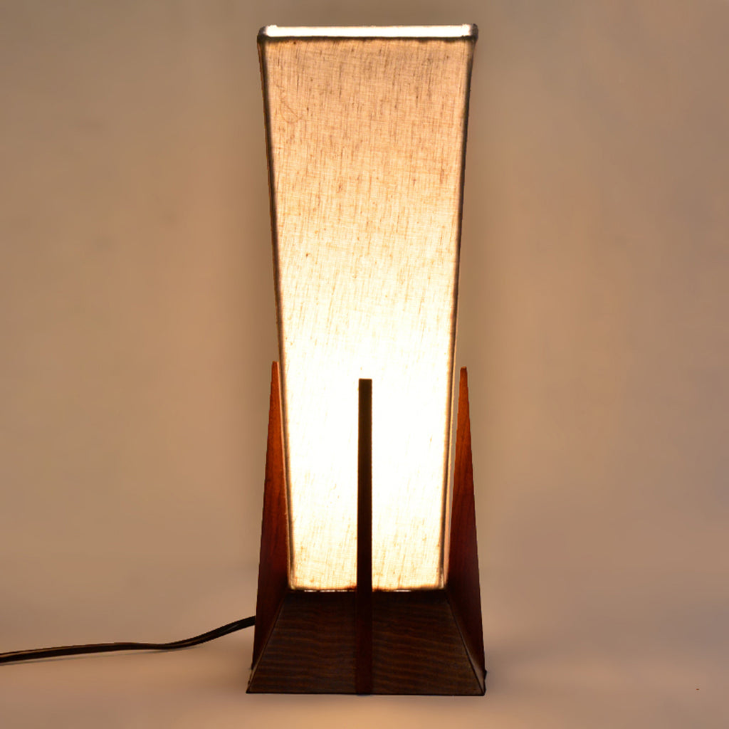35.6 cm Pyramid Table Lamp In Sheesham Wood