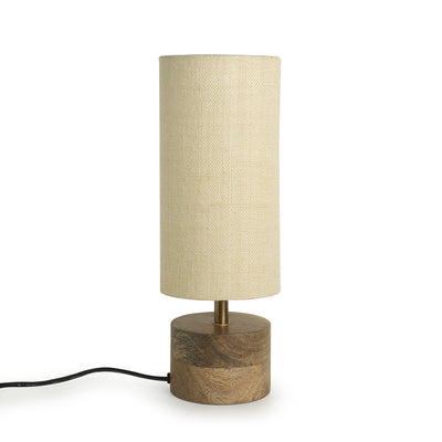 Volta' Round Table Lamp In Mango Wood 14 inch