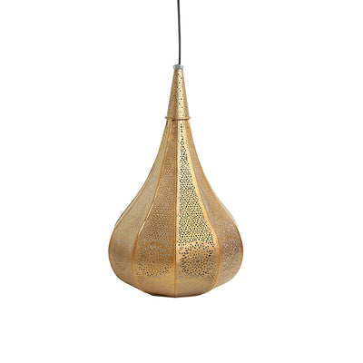 Morrocan Flame' Hand-etched Pendant Lamp In Iron (13 Inch | Matte Finish)