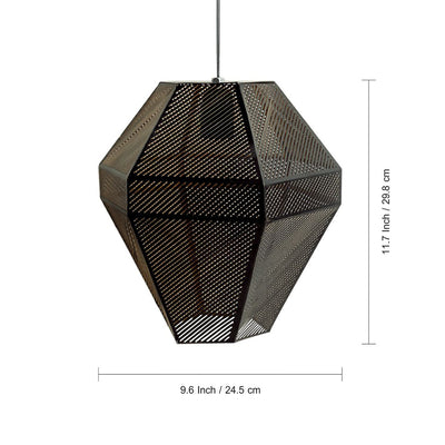 Vintage Lines' Hand-etched Pendant Lamp In Iron (12 Inch | Matte Finish)