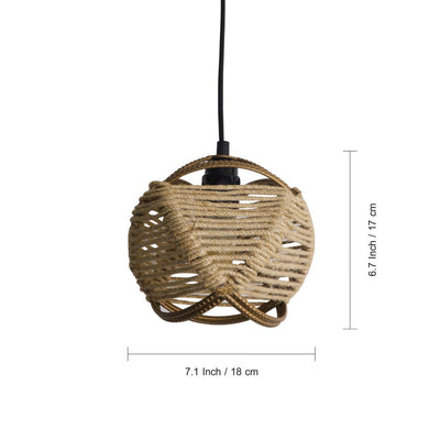 Jute Goblet' Pendant Lamp In Iron (7 Inch | Matte Finish)