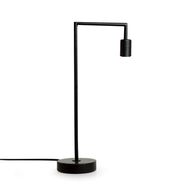 Charles City' Table Lamp In Iron & Marble (21 Inch | Matte Black | Handcrafted)