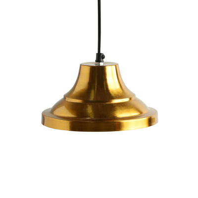 ExclusiveLane 'Modern Gold Pedestal' Handcrafted Hanging Pendant Lamp Shade In Iron (4.7 Inch, Conical, Golden)