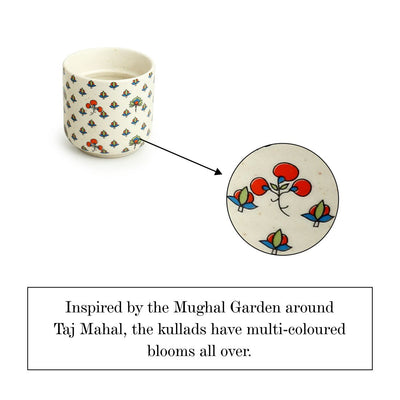 Daawat-e-Taj' Handcrafted Ceramic Kullads (Set of 2 | 200 ml | Microwave Safe)