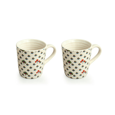 Daawat-e-Taj' Handcrafted Ceramic Tea & Coffee Mugs (Set of 2 | 260 ml | Microwave Safe)