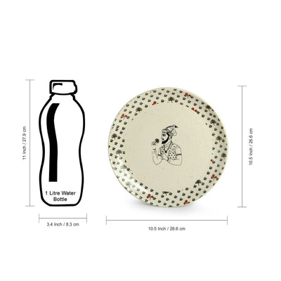 Daawat-e-Taj' Handcrafted Ceramic Dinner Plates (Set of 2 | Microwave Safe)
