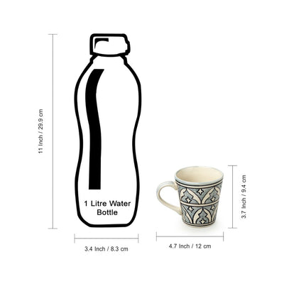 Arabian Nights' Hand-Painted Ceramic Tea & Coffee Mugs (Set of 2 | 240 ML | Microwave Safe)