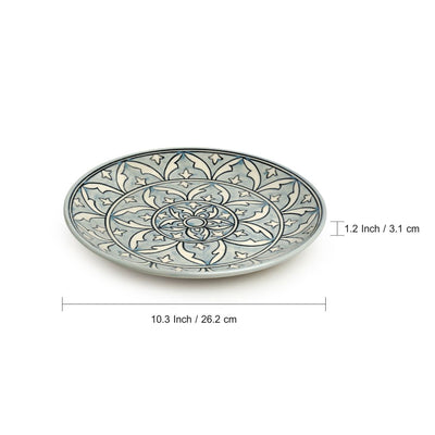 Arabian Nights' Hand-Painted Ceramic Dinner Plates (Set of 6 | 10 Inches | Microwave Safe)